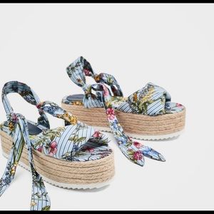 Zara ankle wrap espadrilles